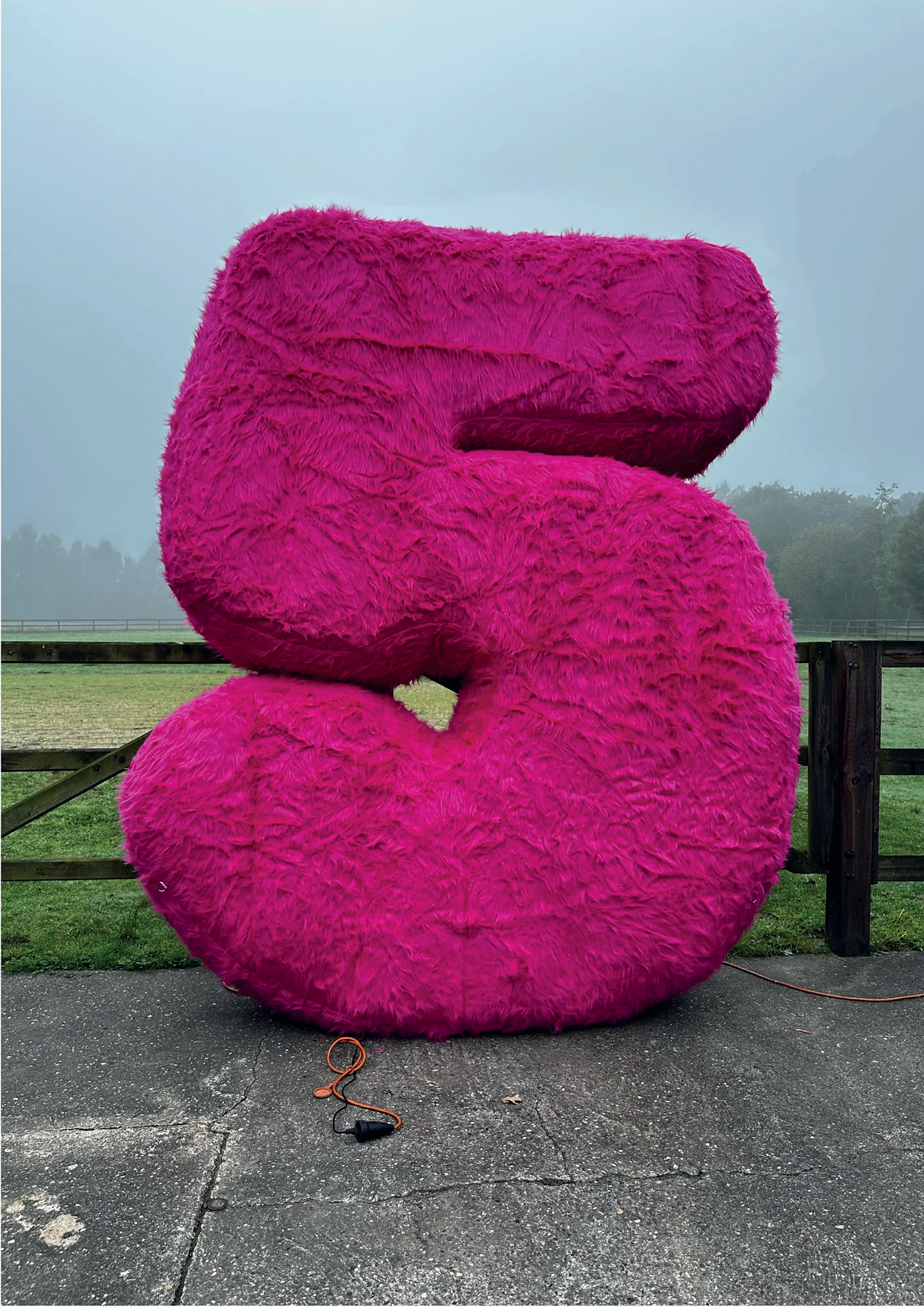 große dekorative Zahl 5 rosa