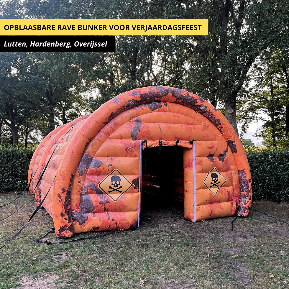 Rave bunker voor verjaardagsfeest, opblaasbare tent, 18e verjaardagsfeest