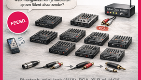 Welk mengpaneel kan je aansluiten op een Silent disco zender?