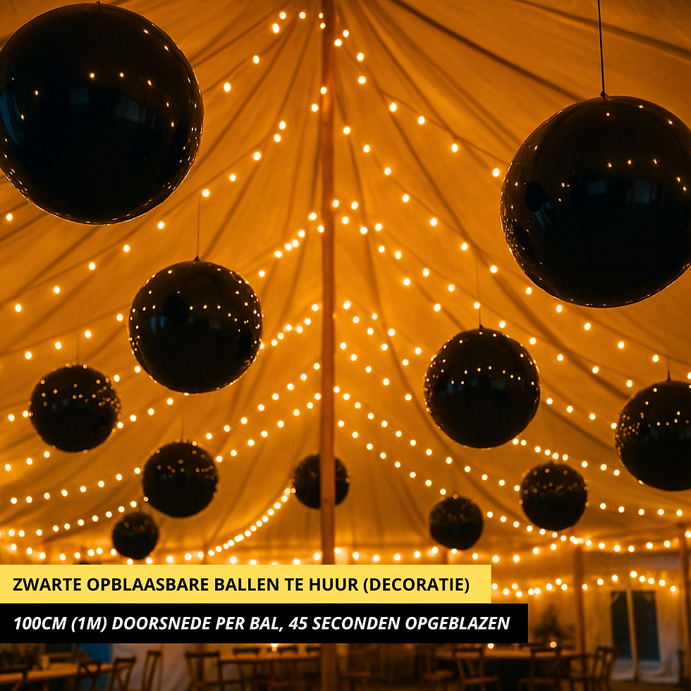 Zwarte opblaasbare ballen (deco)