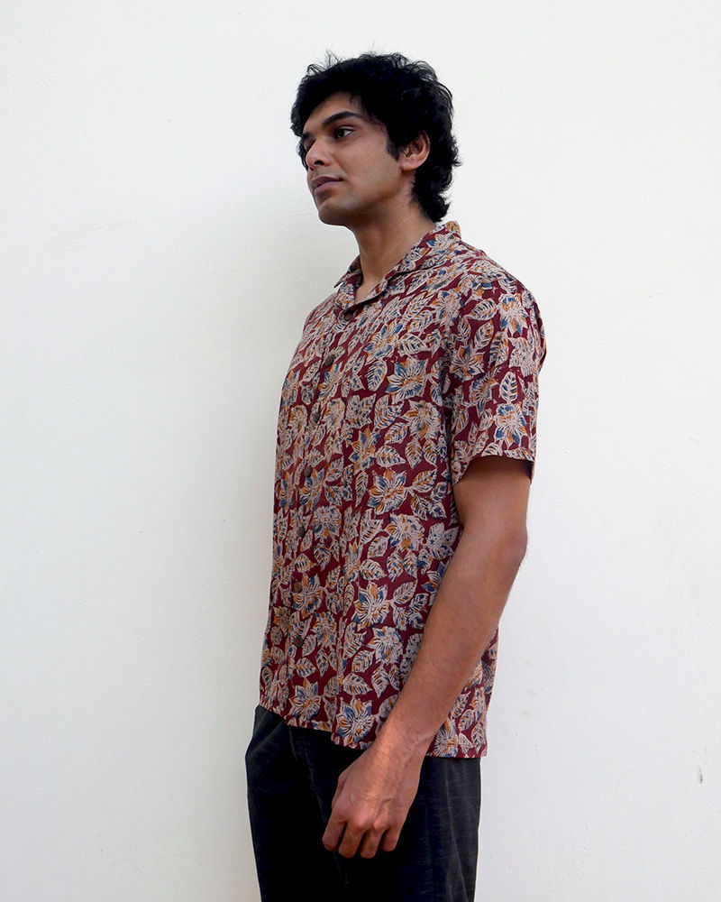 Kalamkari maroon shirt