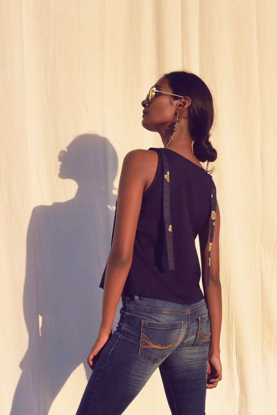 Thumbnail: ALIYA BIAS TOP - Midnight blue