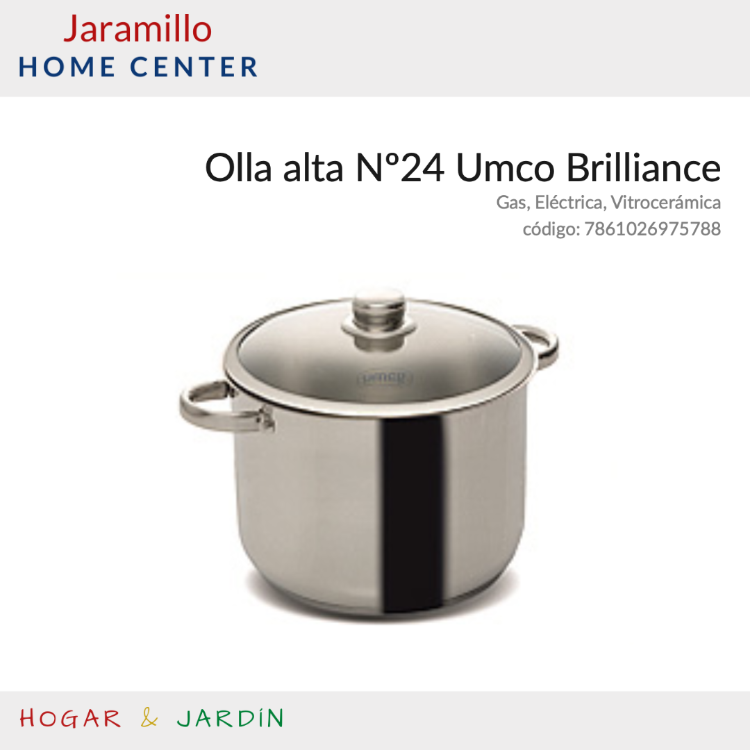 Olla Alta Inducción Nº24 Umco Brilliance