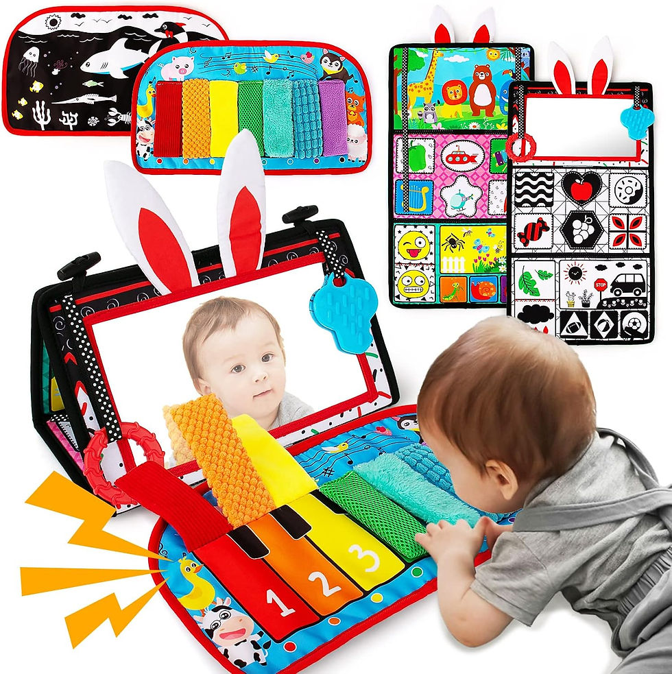 Baby tummy time toy for motor development