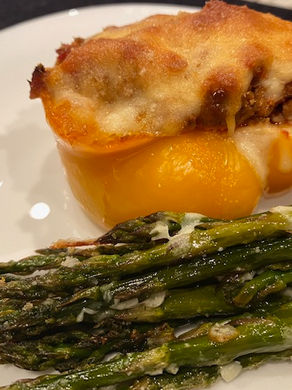 Turkey Stuffed Peppers & Roasted Asparagus