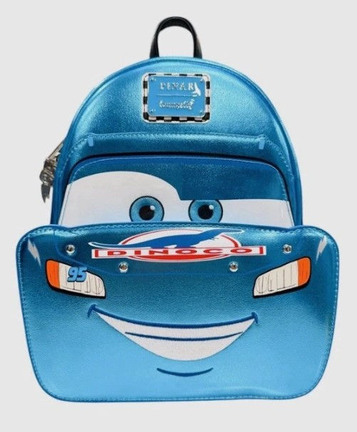 Loungefly Disney Pixar Cars Metallic Dinoco Lightning McQueen Cosplay Mini Backp