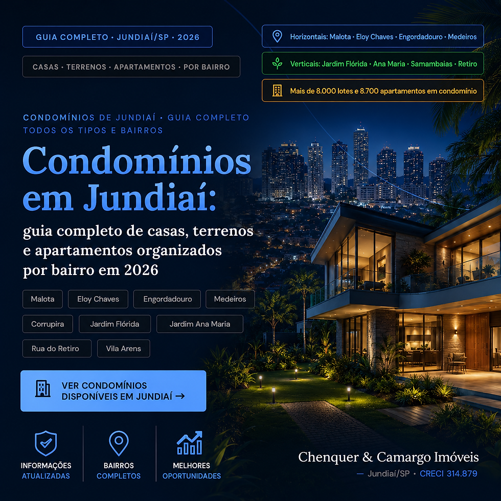 Condomínios em Jundiaí: guia completo de casas, terrenos e apartamentos por bairro.