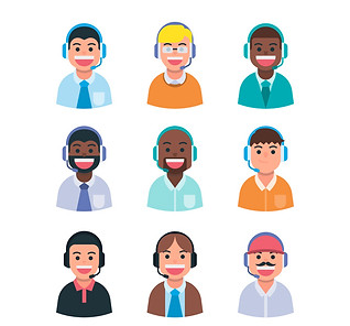 call-center-agent-avatar-collection-with