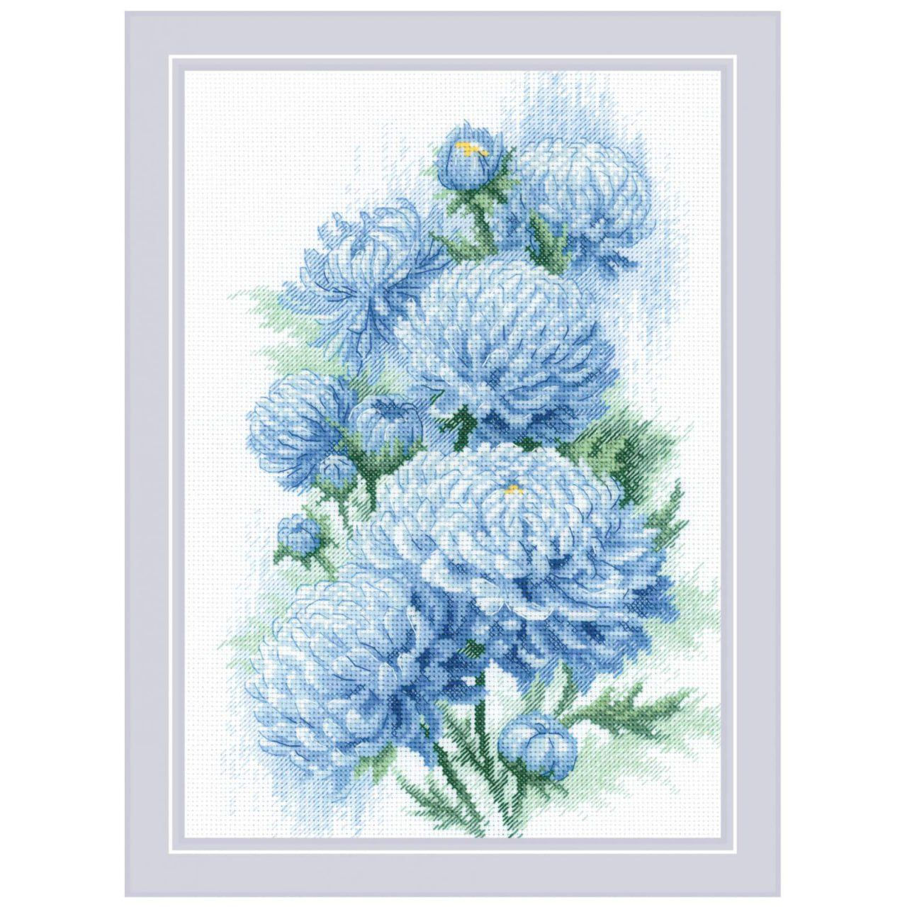 Riolis Cross Stitch Embroidery Kit - 2140 Delicate Chrysanthemums