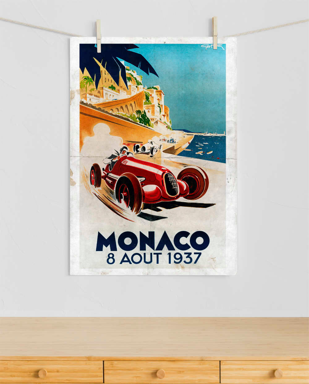 1937 Monaco Grand Prix Poster Print