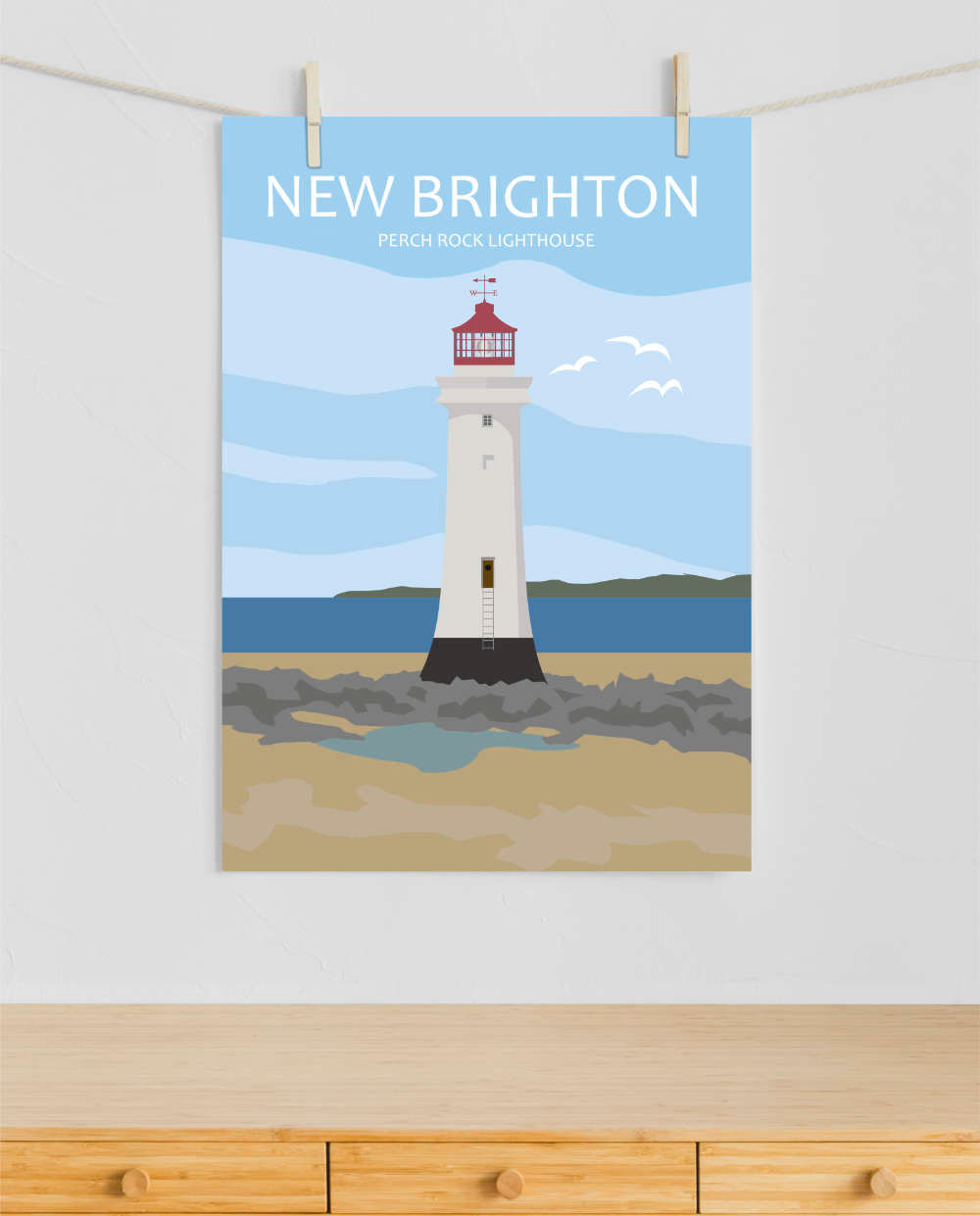 New Brighton Perch Rock Lighthouse Poster Print