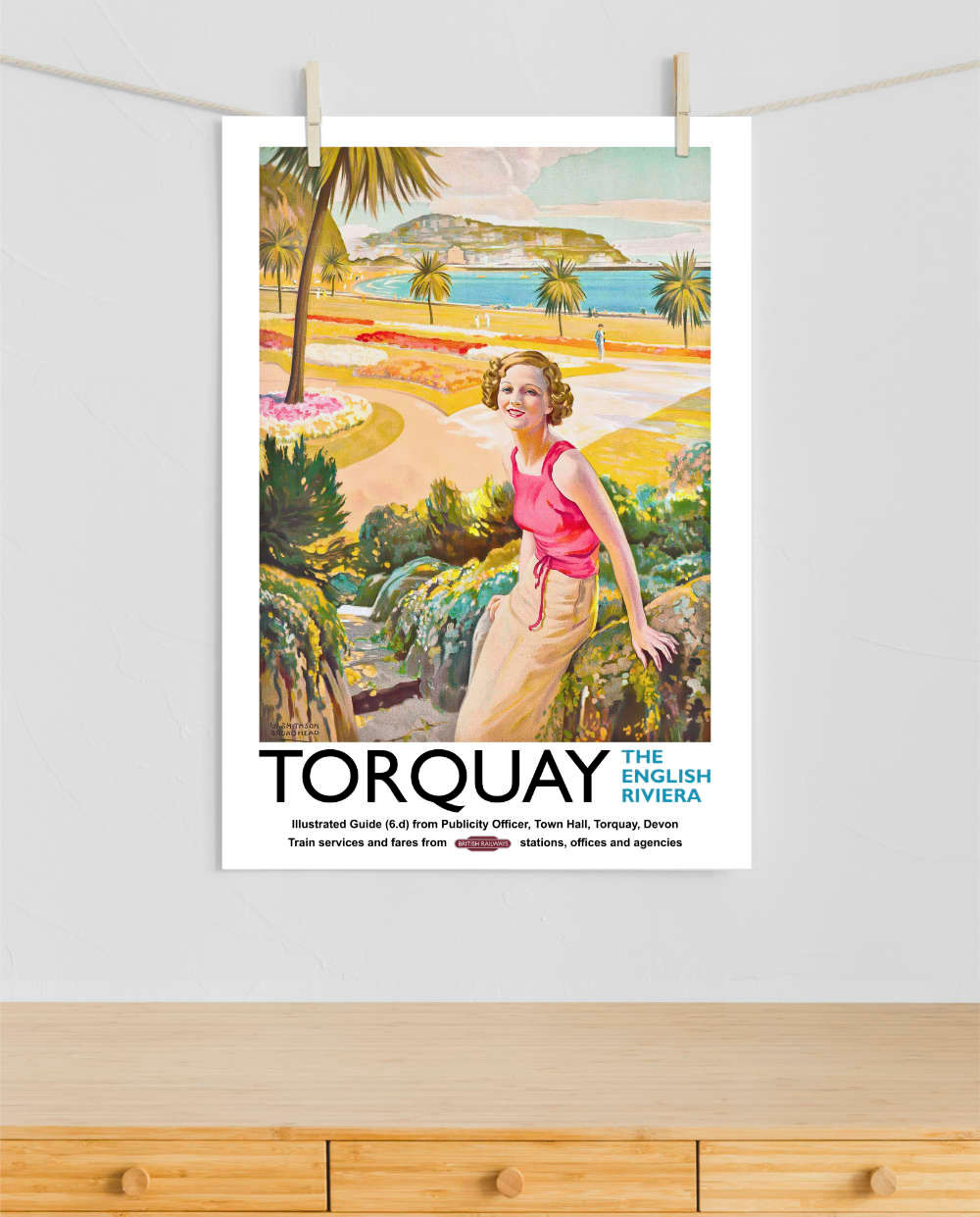 Torquay Vintage Railway Poster Print