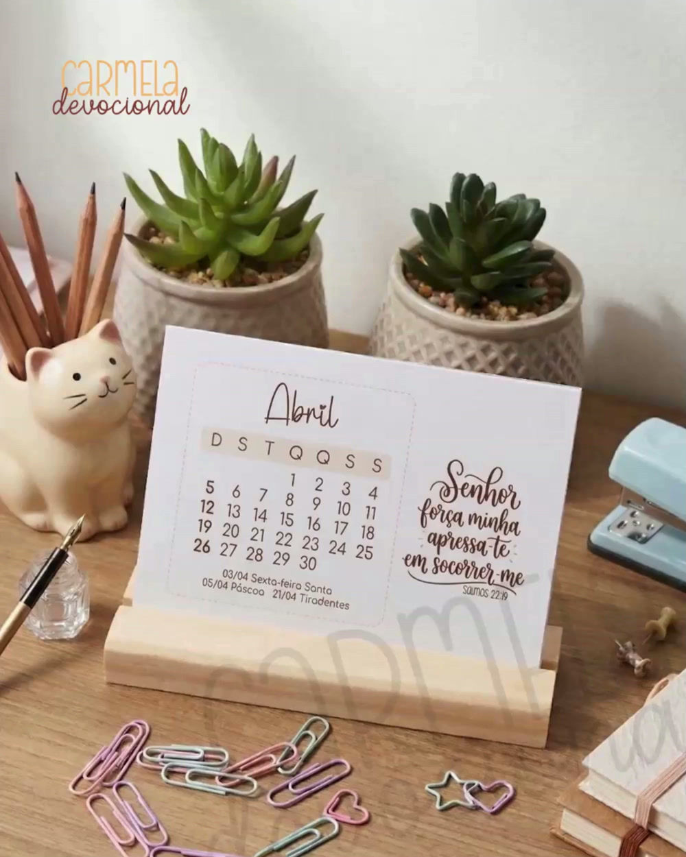 Calendário de mesa com Salmos