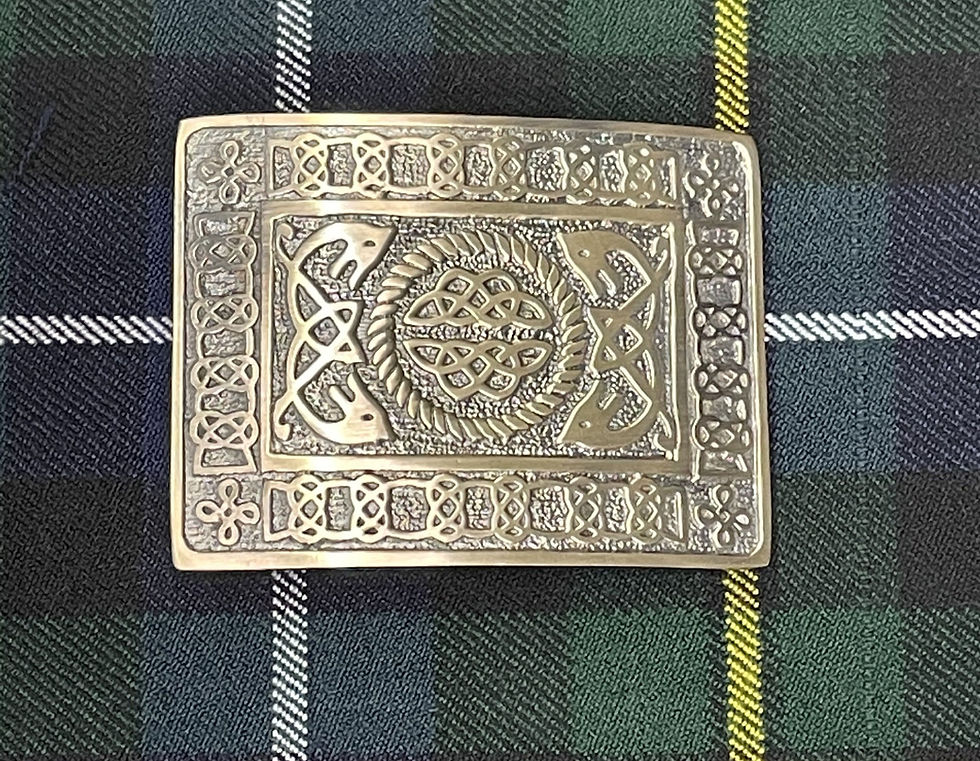 American Highlander Brass Celtic Steed Circle Kilt Belt Buckle