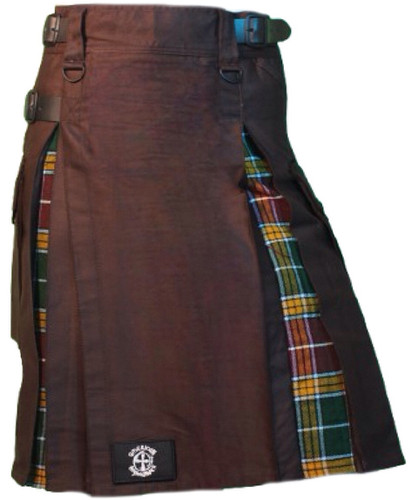 Mens Brown with Buchanan Muted Hybrid Kilt | americanhighlander