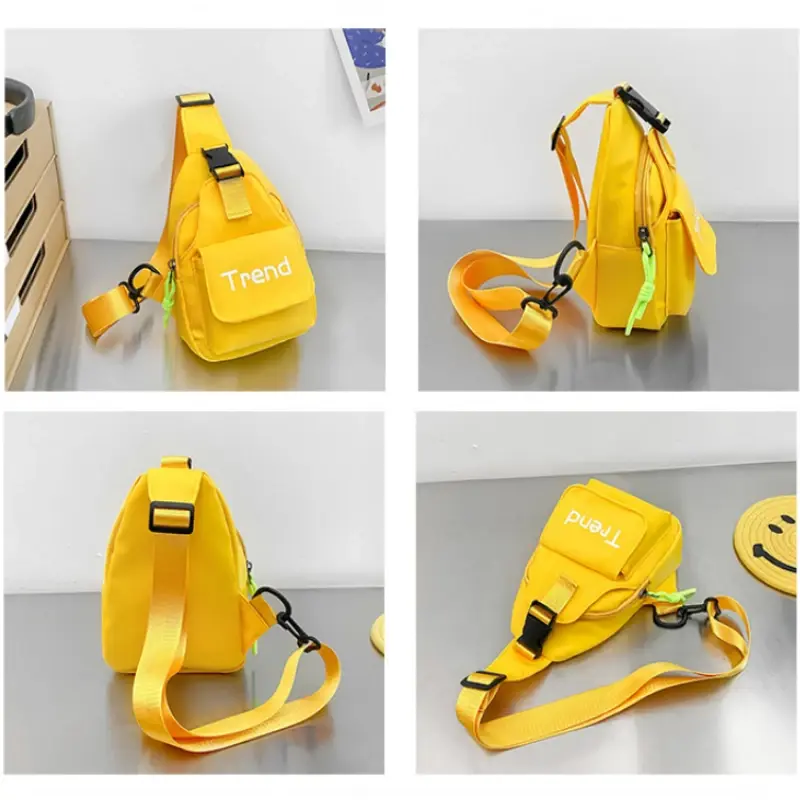 Miniatura: Solid Color Simple Letter Children's Shoulder Bag Fashion Nylon New Kids