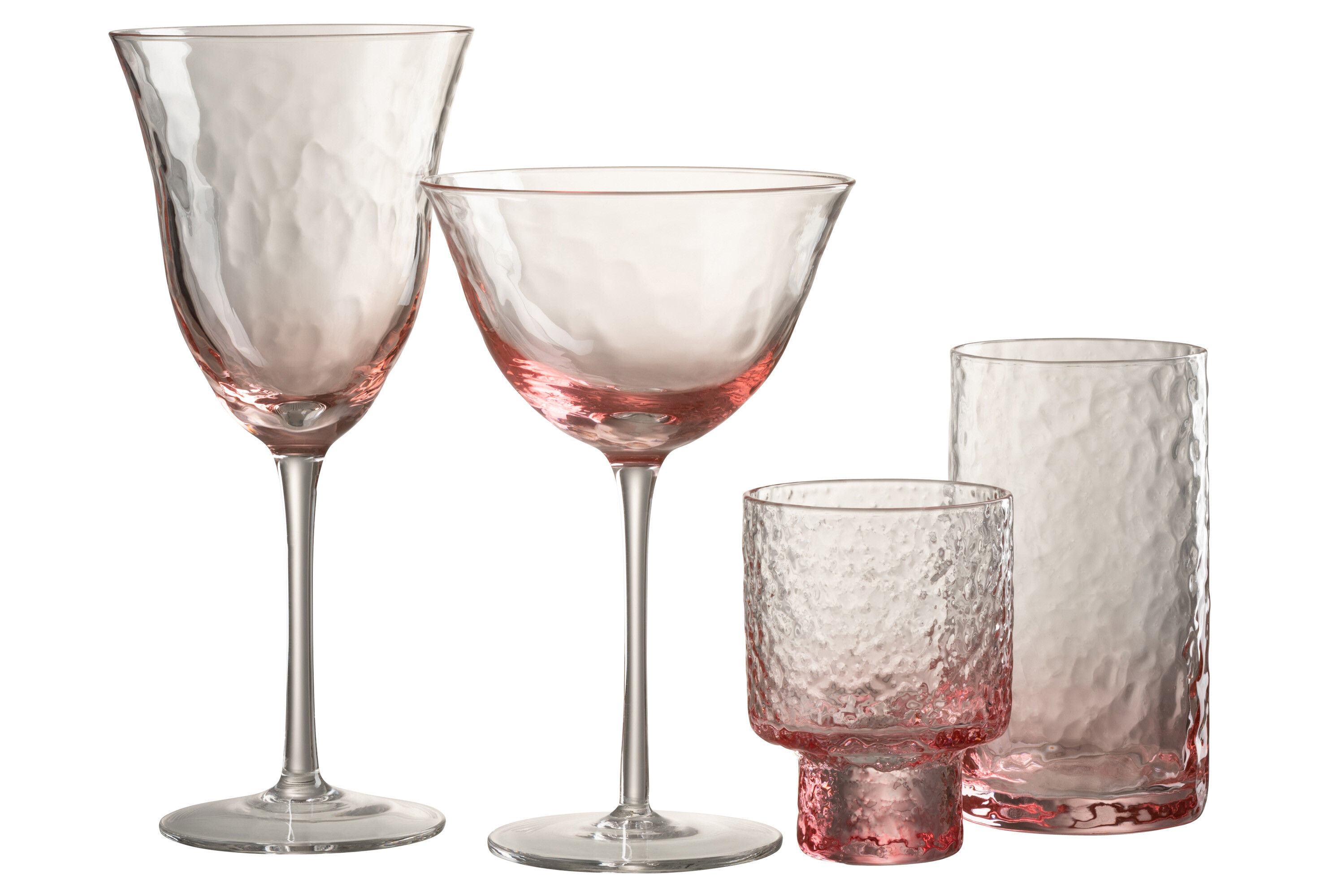 Rippled Pink Ombré Wine Glass