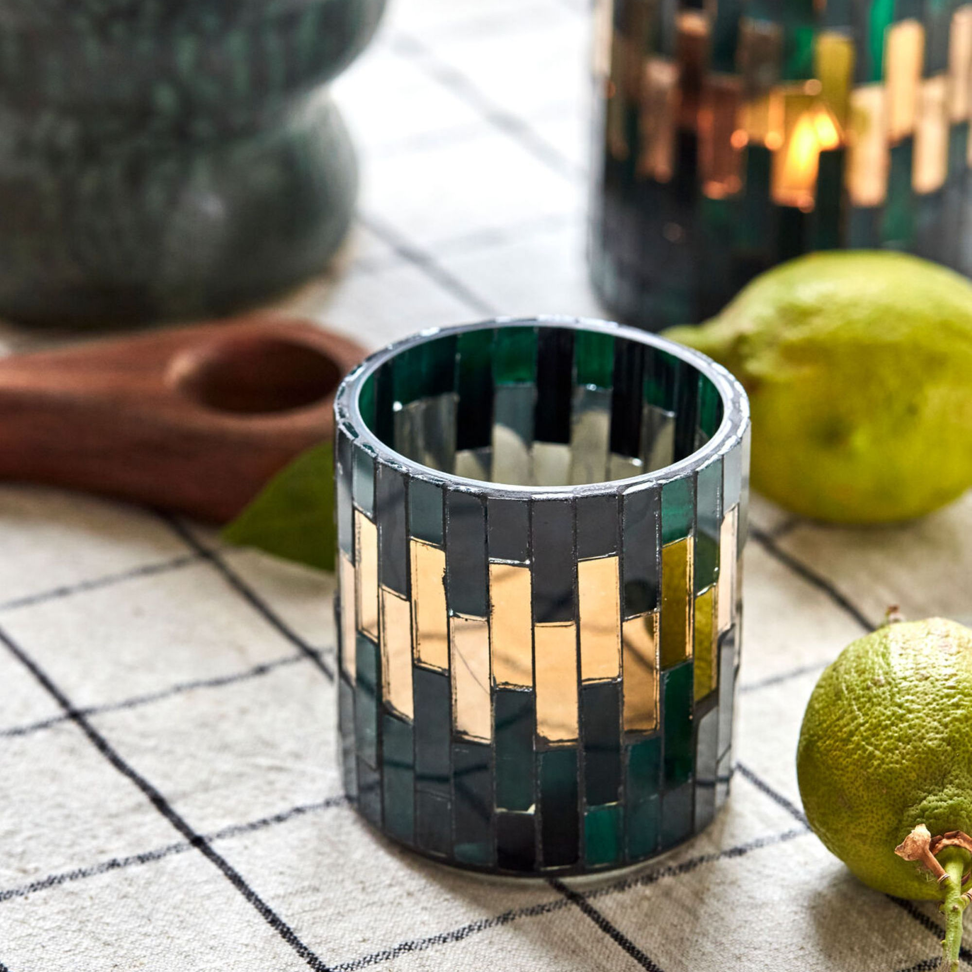 Shine Mosaic Glass Tealight Holder