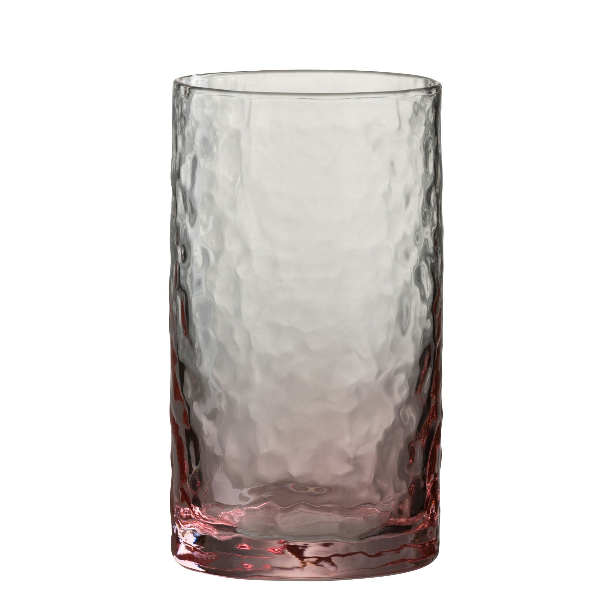 Rippled Pink Highball Glass
