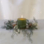 White Berry Candle Ring With Frosted Leaves