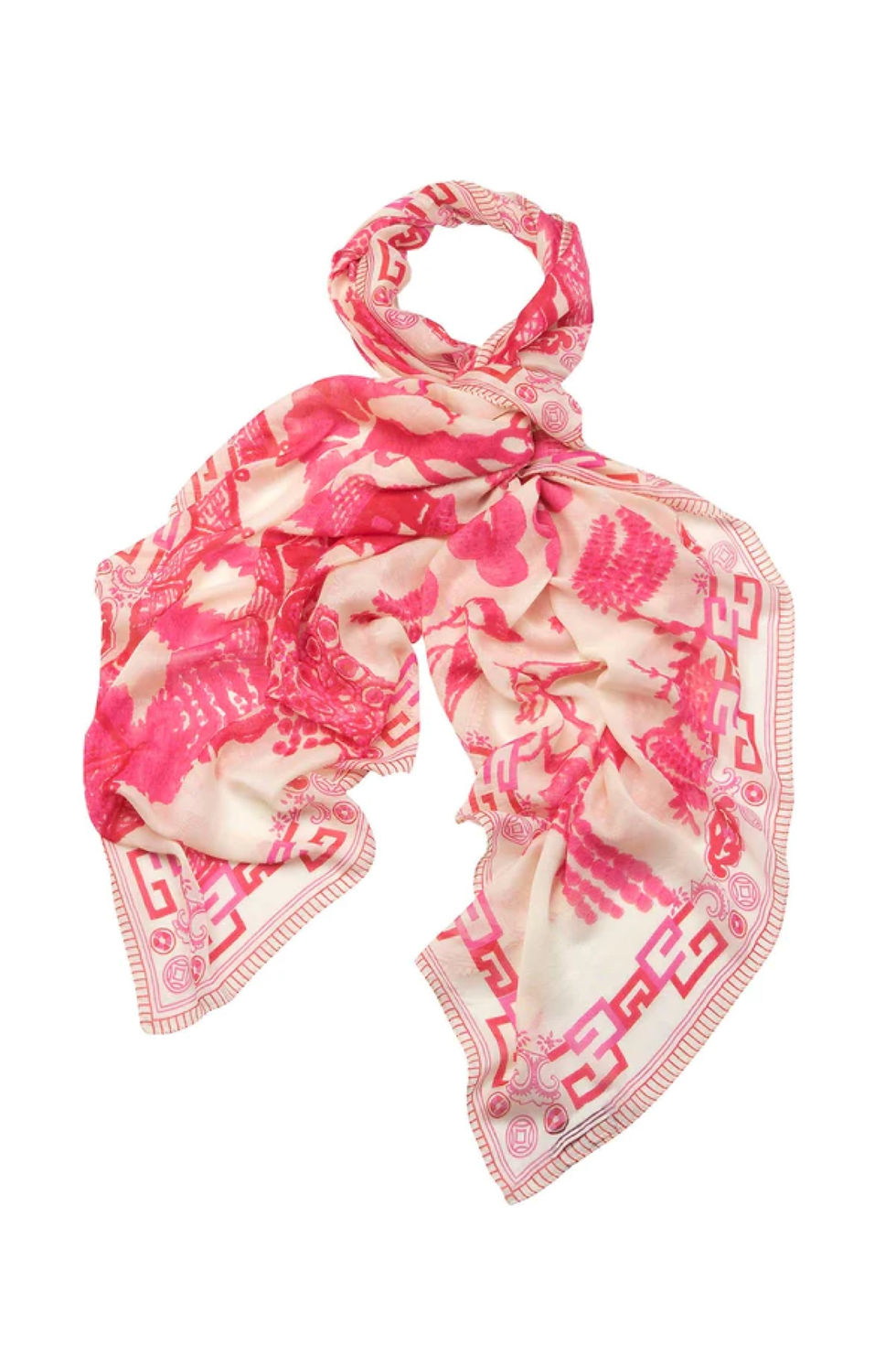 One Hundred Stars Giant Willow Fuchsia Scarf