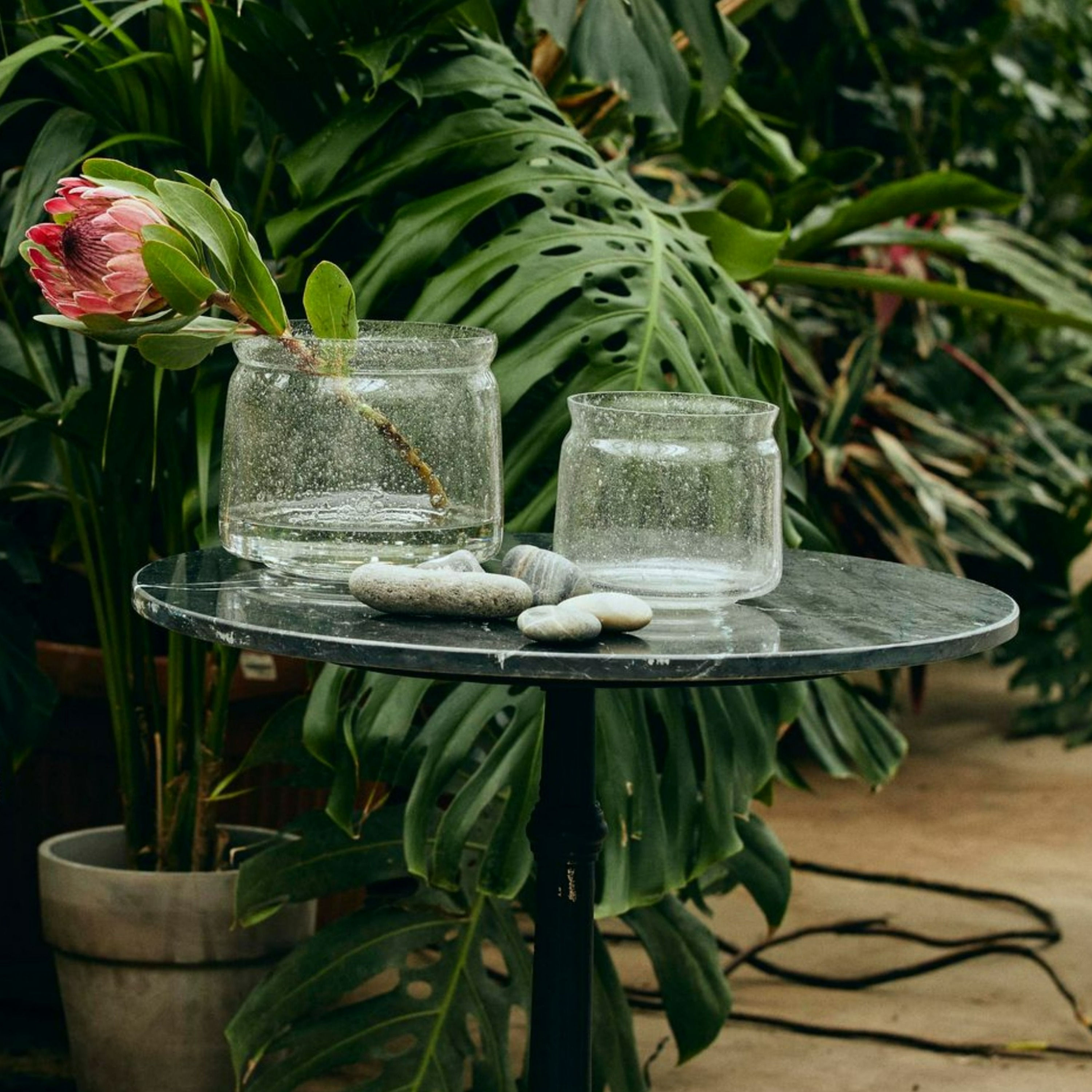 Bubbly Clear Glass Vase