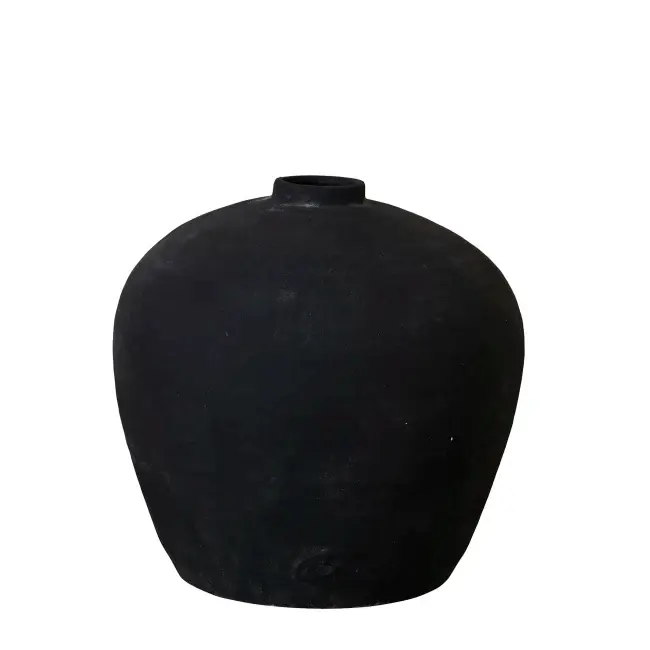 Catia Handmade Antique Black Terracotta Pot Vase
