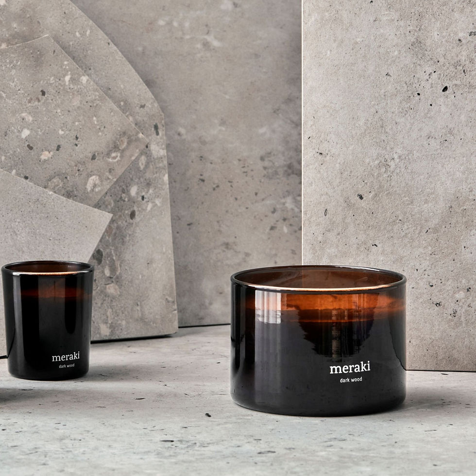 Meraki Large Dark Wood Scented Candle