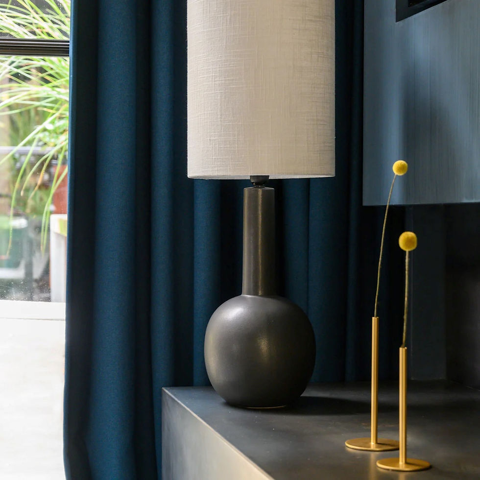 Escape Tall Black Bottle Lamp with Cylinder Shade