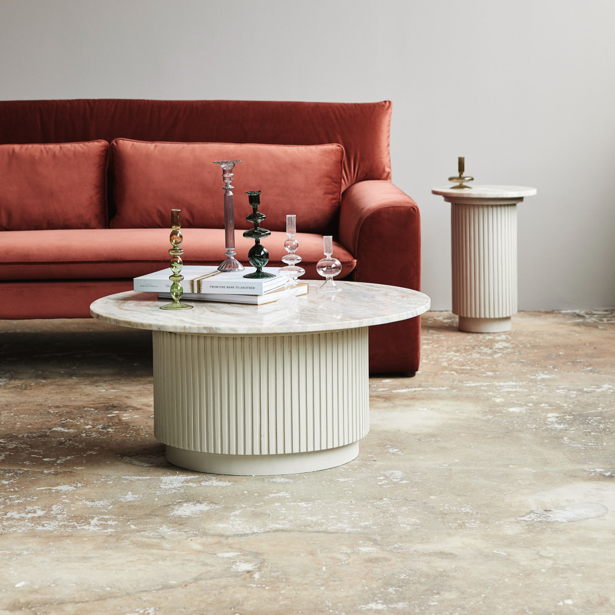 The Pale Moon Marble Round Coffee Table