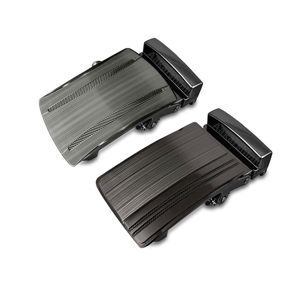 Aakarshini pack of 2 grey belt buckle men both buckles left facing view