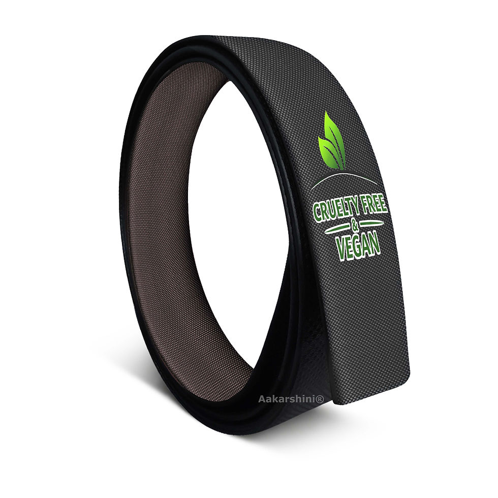Thumbnail: Reversible Vegan Leather Belt Strap Without Buckle | Black & Brown | Formal