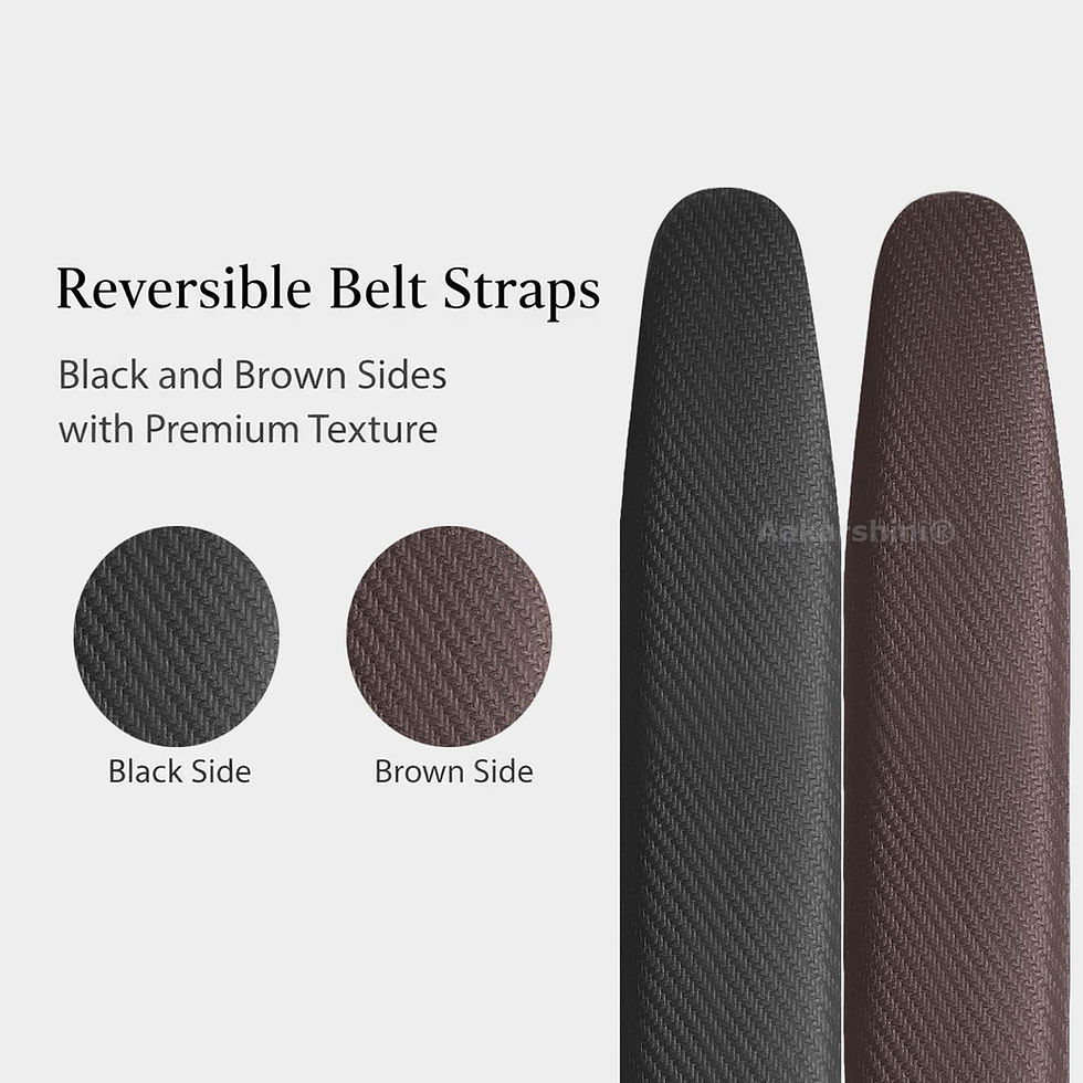 Thumbnail: No Hole Reversible Belt Strap Without Buckle – Pure Leather Black & Brown