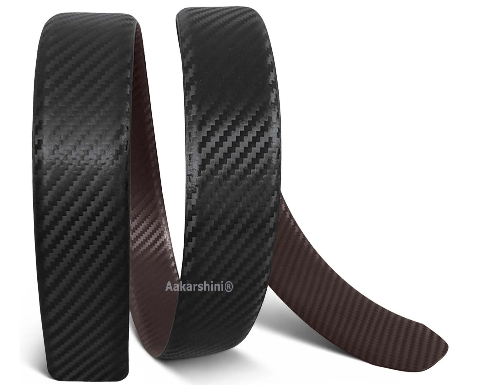 No Hole Reversible PURE Leather Belt Strap Only Without Buckle – Black & Brown