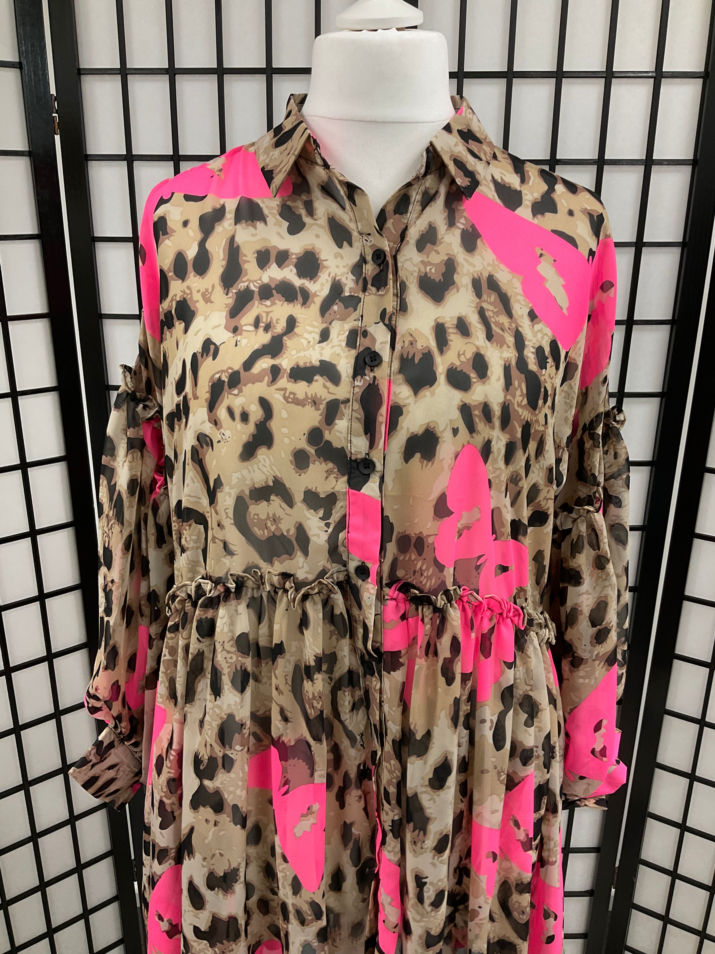 Frill Shirt Dress / tunic