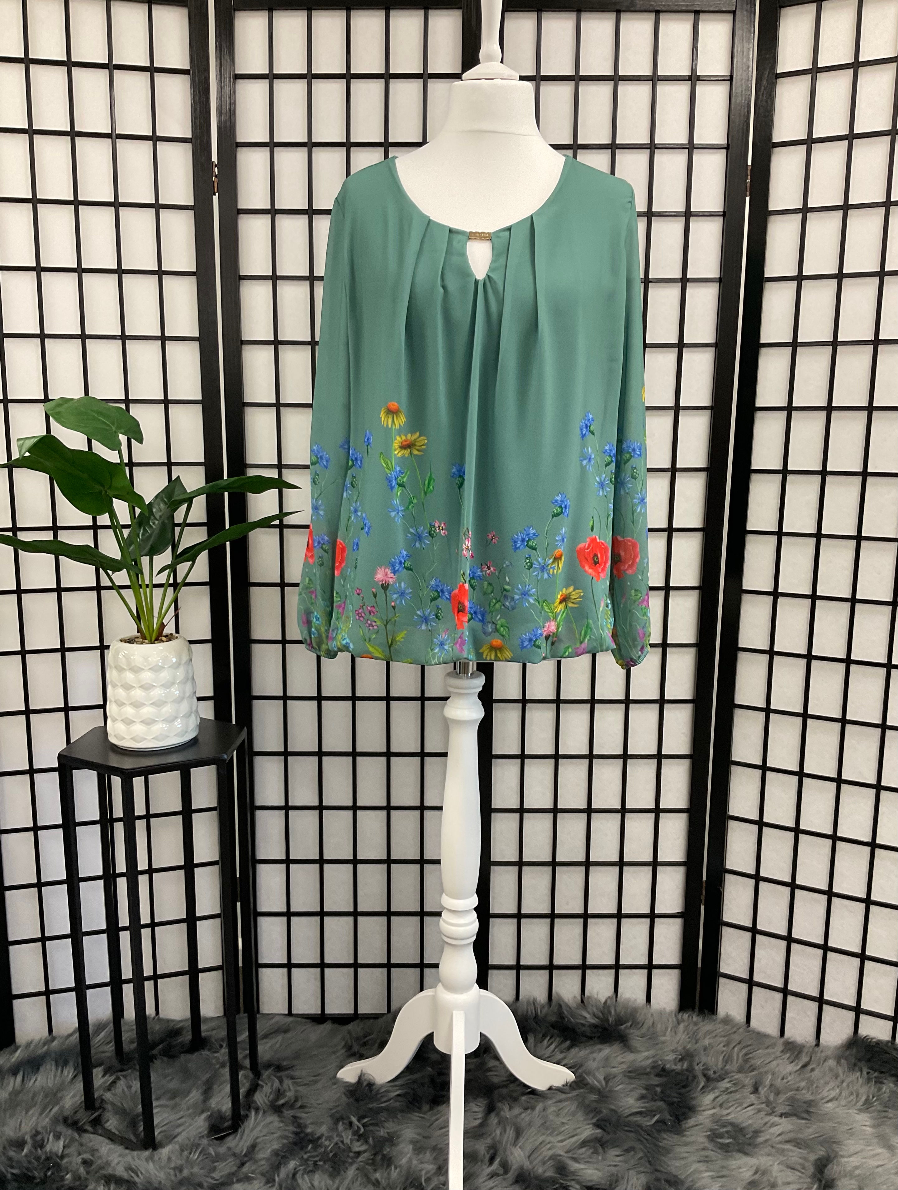 Italian Floral Print Blouse