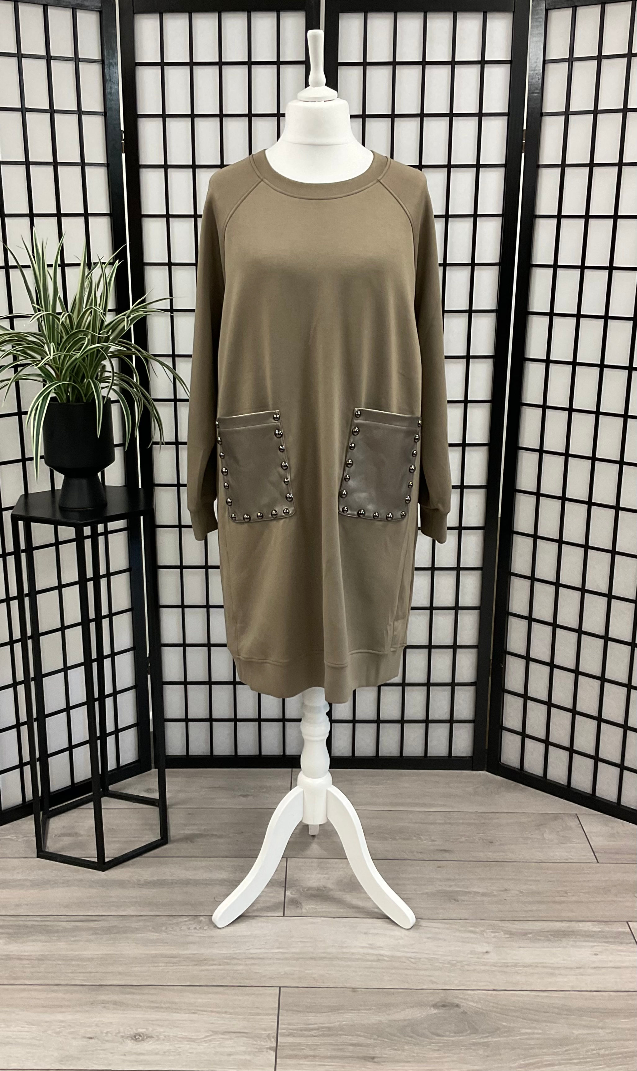 Super Soft Jersey Dress with Stud Pockets