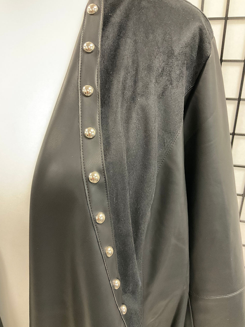 Thumbnail: Waterfall Faux Leather & Mock Suede Studded Jacket