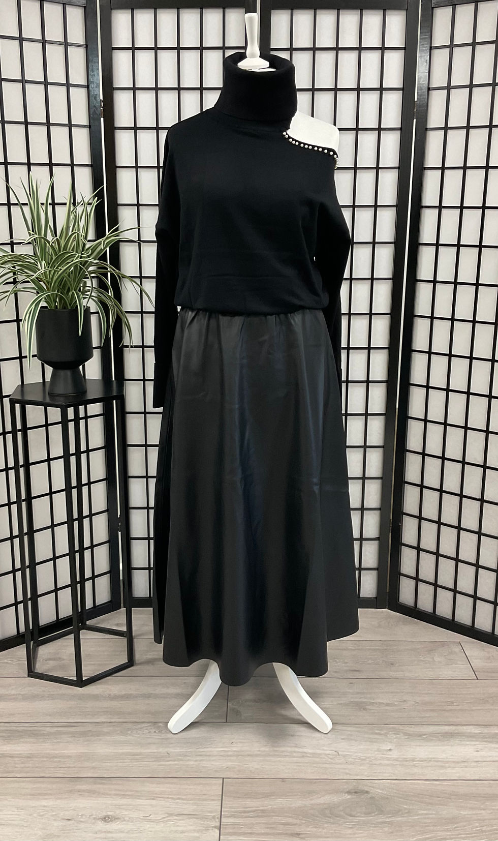 Thumbnail: Faux Leather A-Line Skirt