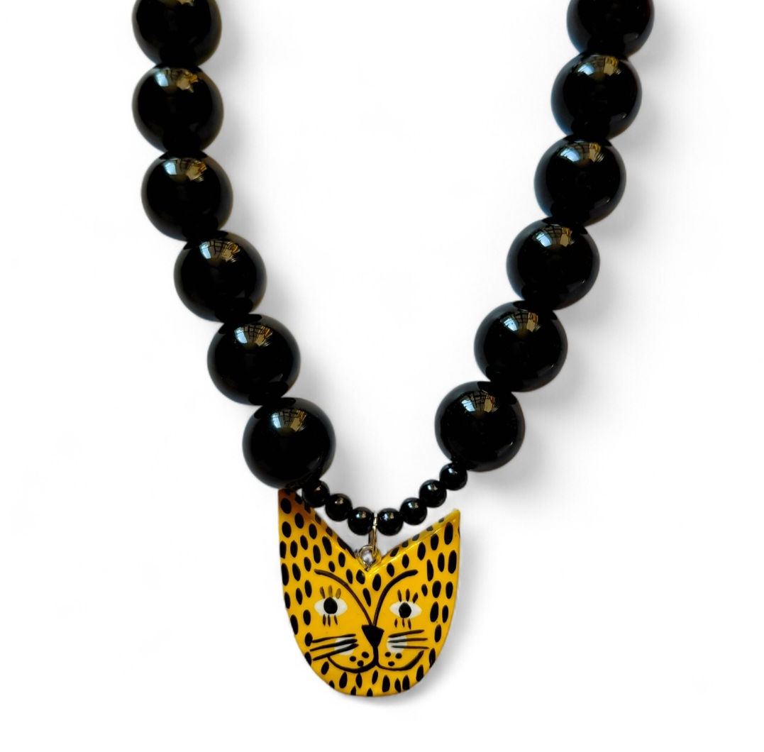 Colar Onça Preto Médio 