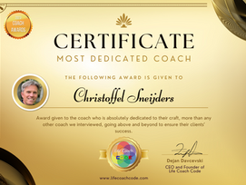 Coach Awards by Life Coach Code for the year 2023 in the category "Most Dedicated Coach"