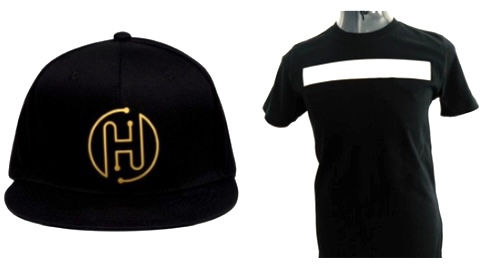 Bundle black t-shirt and snapback cap with gold logo