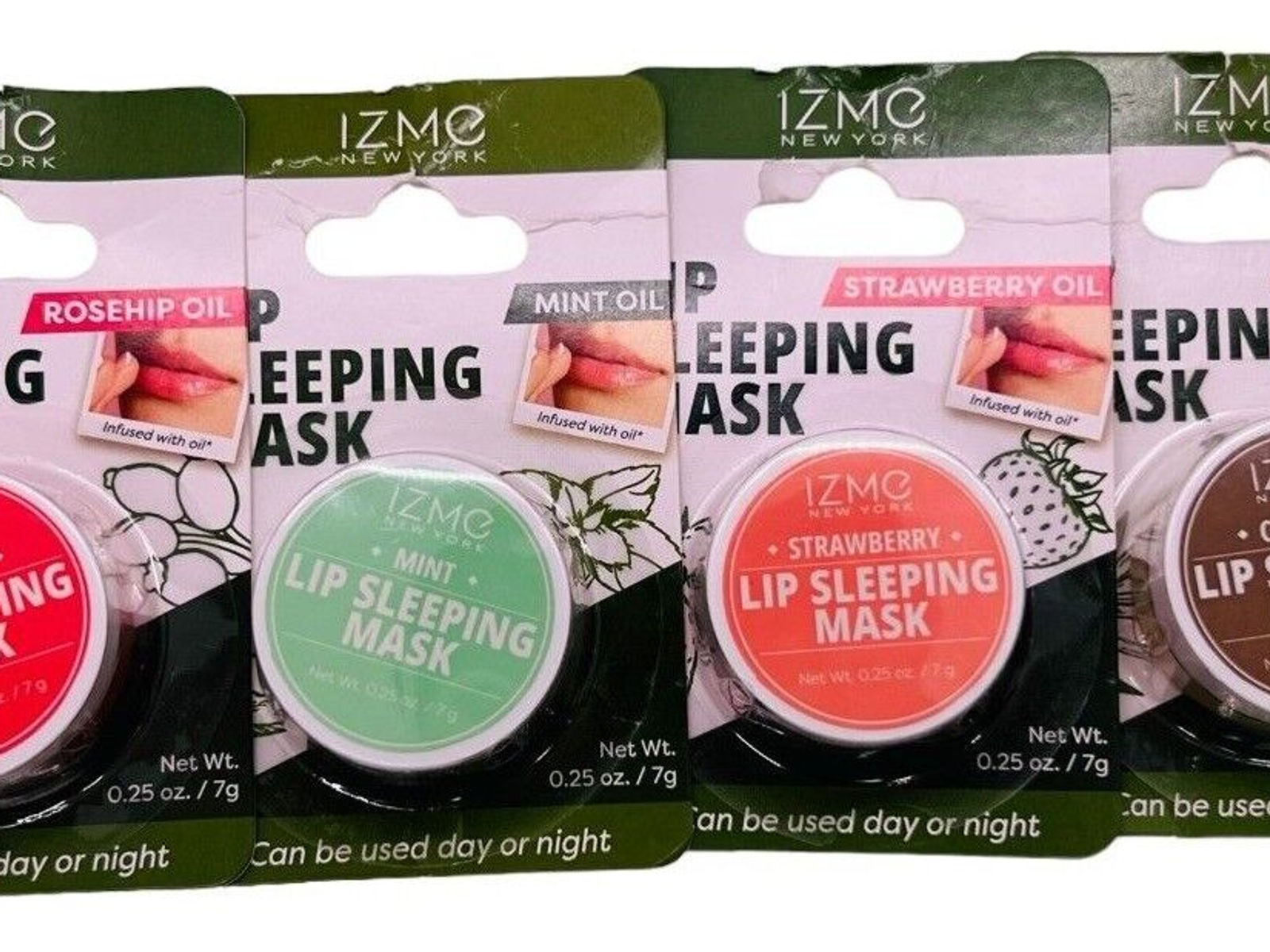 Lip Sleeping Mask Balm Mint or Coconut or Strawberry .25 oz ea IZME New York