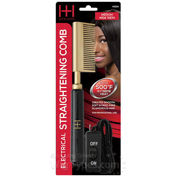 Hot & Hotter #5534 Electrical Straightening Comb Medium Wide Teeth