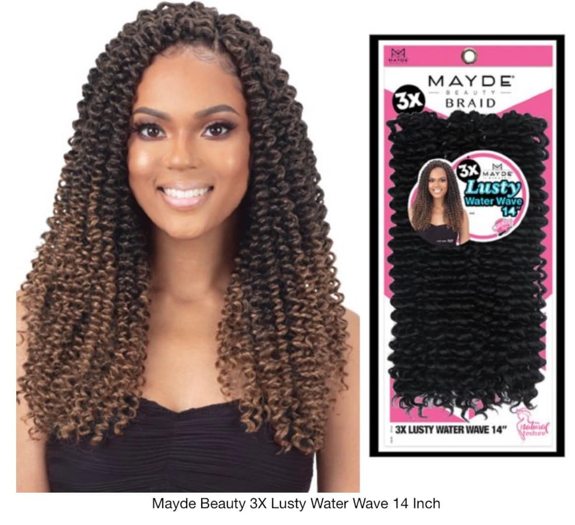 Mayde Beauty 3X Lusty Water Wave 14” || Braiding Crochet Hair