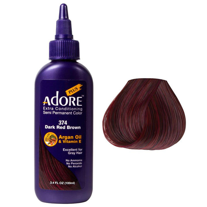 ADORE PLUS SEMI PERMANENT COLOR DARK RED BROWN #374