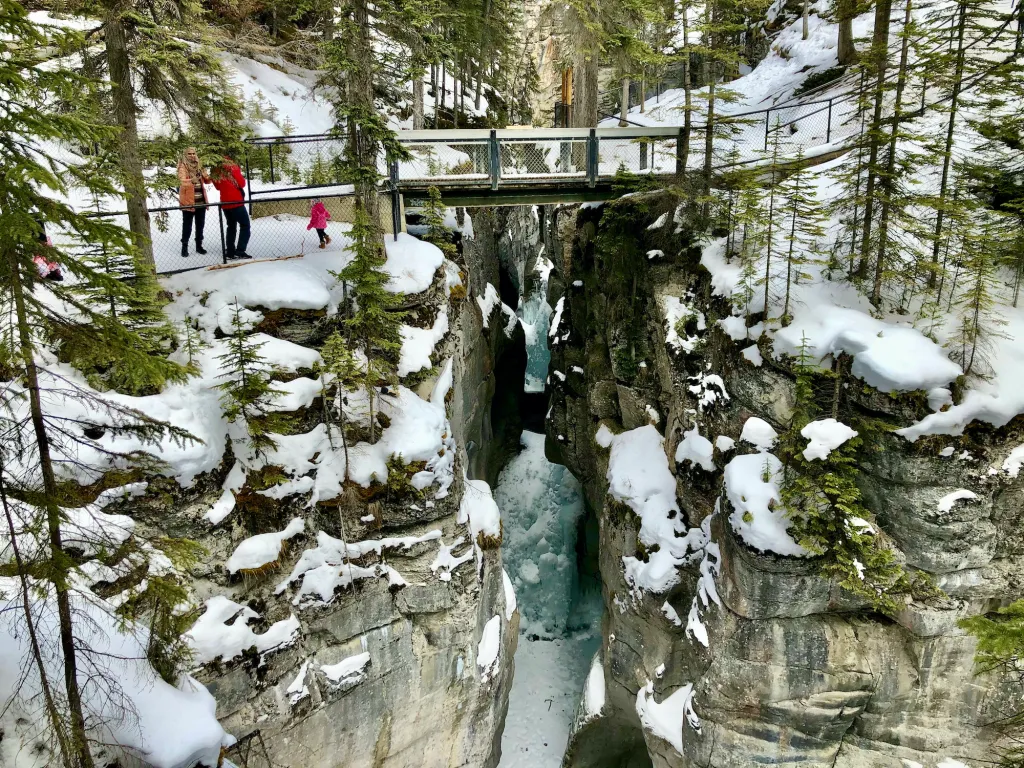 Maligne canyon in winter