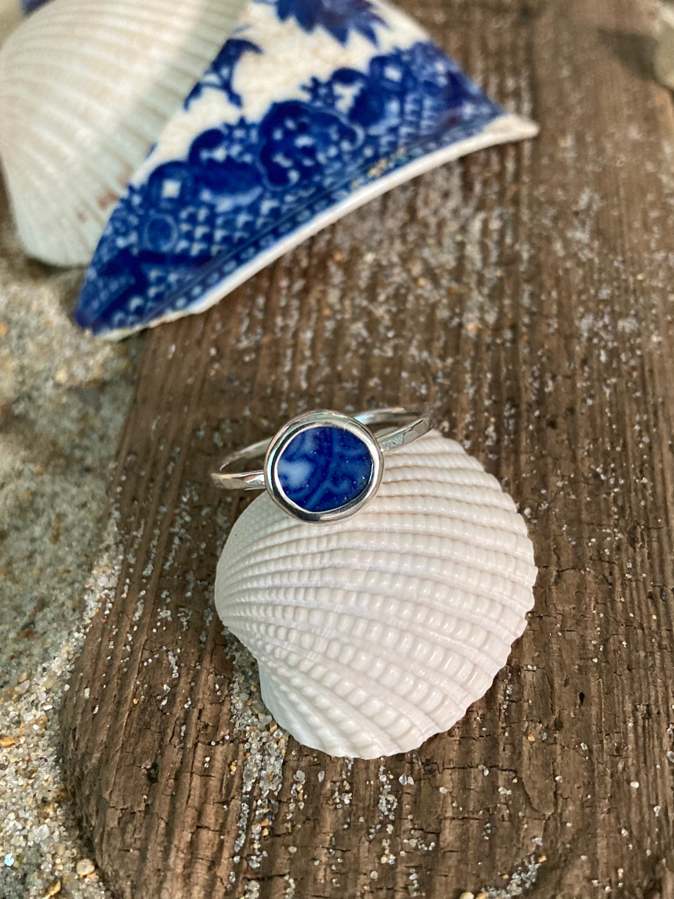 Sea Pottery Ring, Size 10