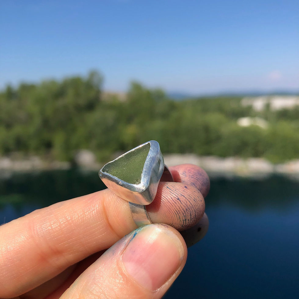 Thumbnail: Sea Glass Ring, Size 6