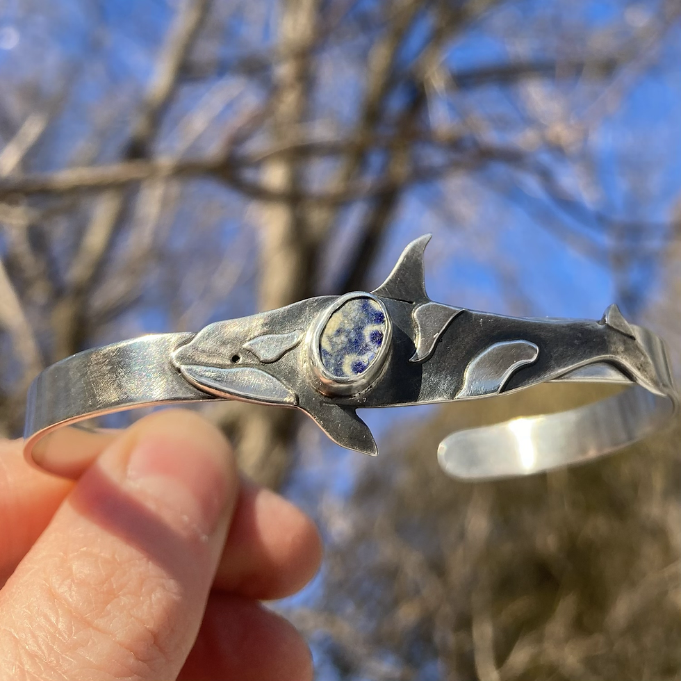 Thumbnail: Orca with Sea Pottery Cuff Bracelet 